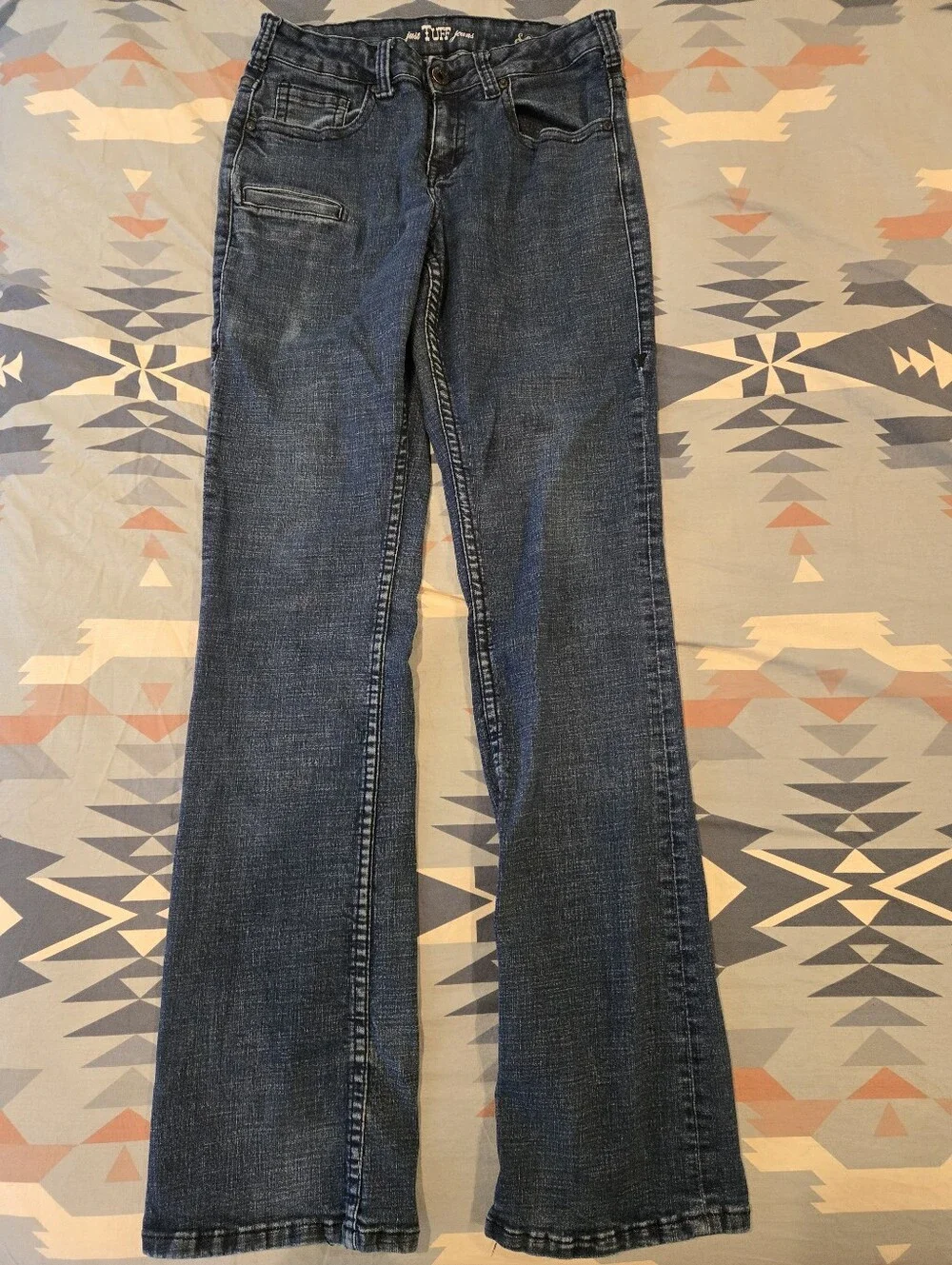 Cowgirl Tuff "Just Tuff Sport" Women's Blue Straight-Leg Jeans Size 28Wx37L - Picture 3 of 5